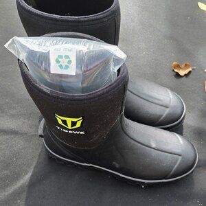 TIDEWE Rubber Boots for Men, 5.5mm Neoprene Insulated Rain Boots w/ steel Shank